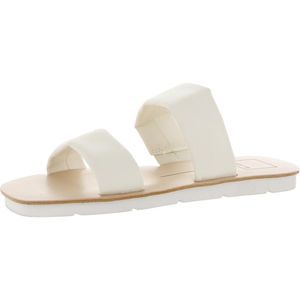 Dolce Vita Womens White Slip On Flat Casual Slide Sandals Shoes NWT